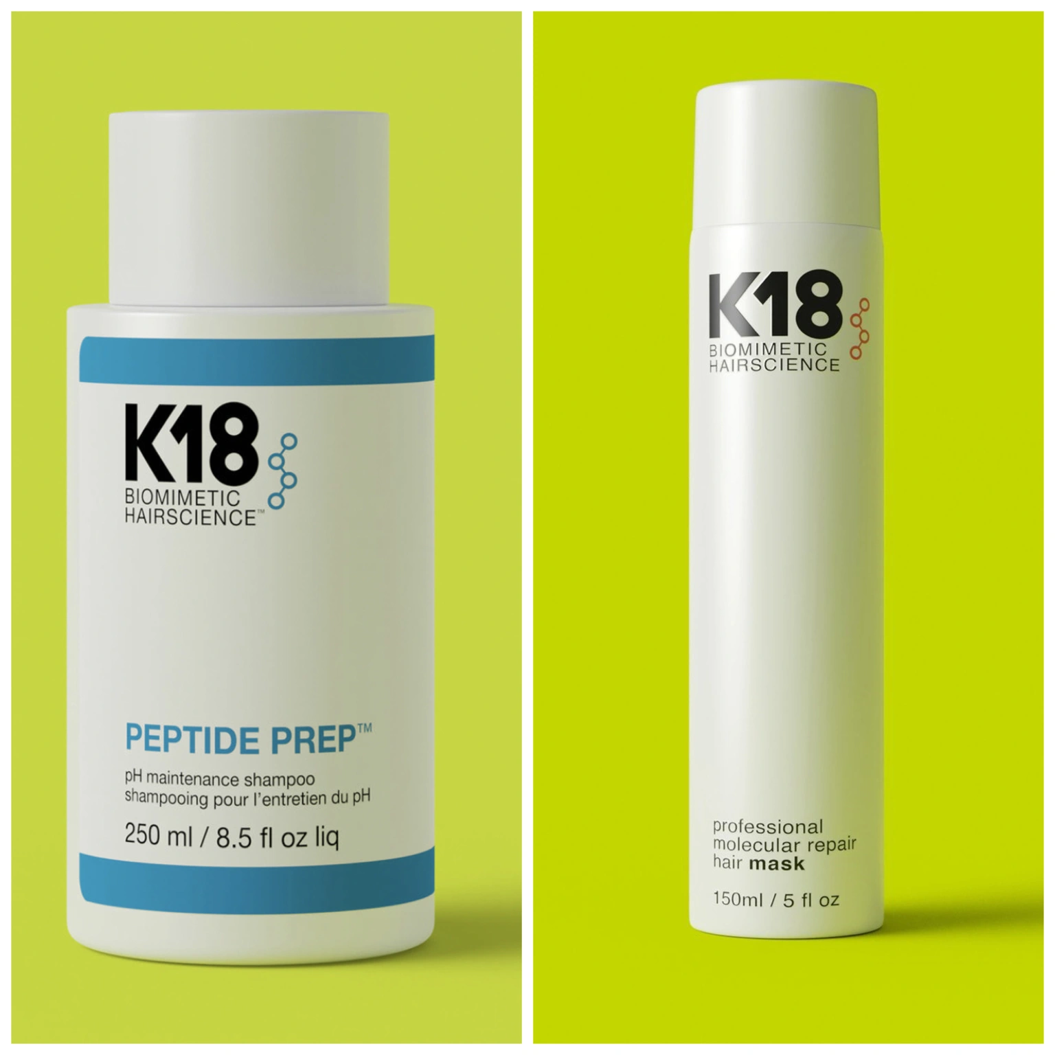 K18 Prémium Csomag (K18 Peptide Prep pH Maintenance Shampoo 250ml+K18 Professional Molecular Repair Hair Mask 150ml) főképe
